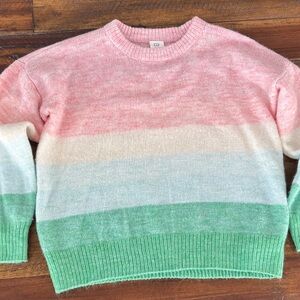 GAP Pink and Green Gradient Sweater